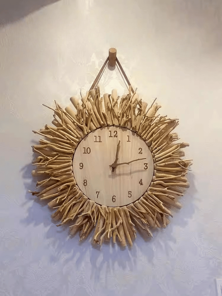 Creative living room 2025 new wall clock art clock dining room simple clock household solid wood bedroom wall hanging watch
