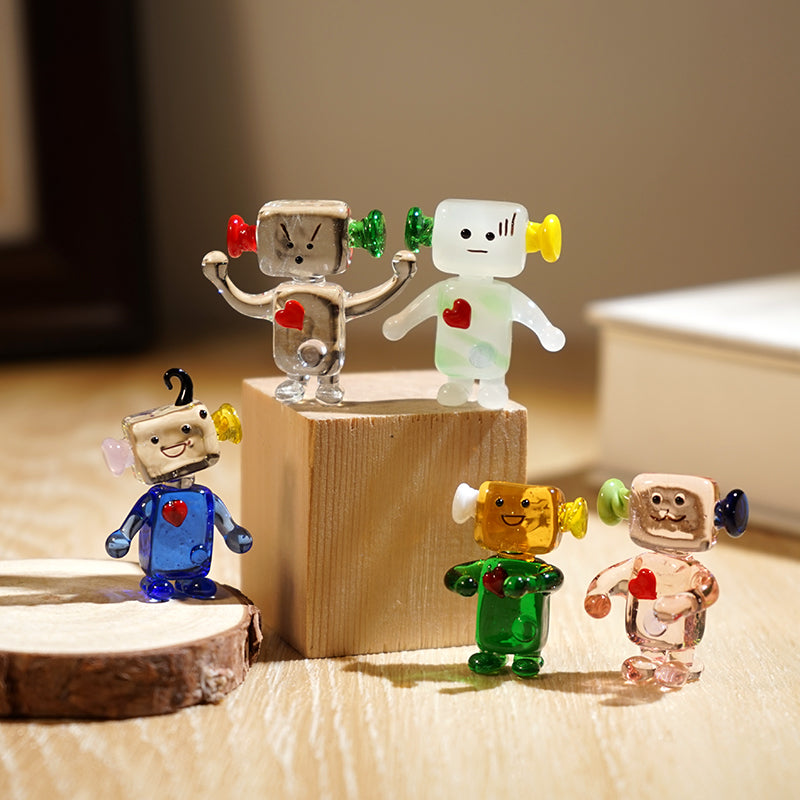 Handmade glass knick-knacks, glass office, computer, bookcase, desktop decoration handicrafts