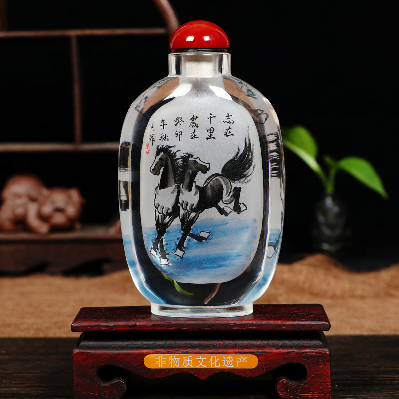 Imperial gifts, hand-painted inner painting snuff bottles, Chinese style characteristic handicraft snuff bottle ornaments, business gifts for foreigners