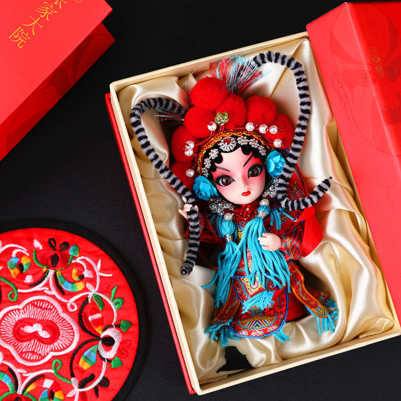 Beijing specialty silk man Qiaogege Beijing opera doll doll souvenir decoration Beijing opera Facebook puppet opera characters