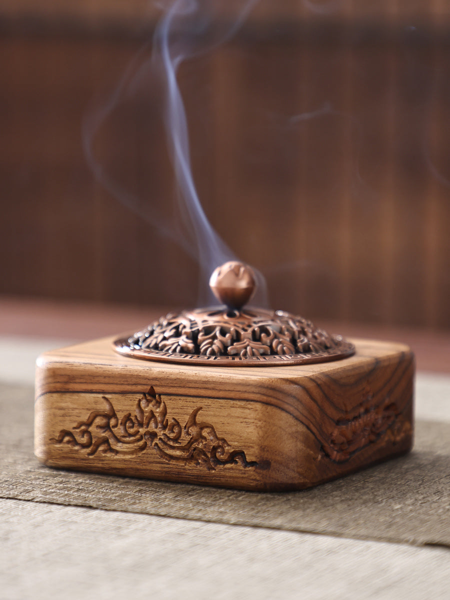 Unique Chinese solid wood incense burner, household indoor aromatherapy stove, Zen incense stick, incense stick, sandalwood, incense burner, incense incense holder