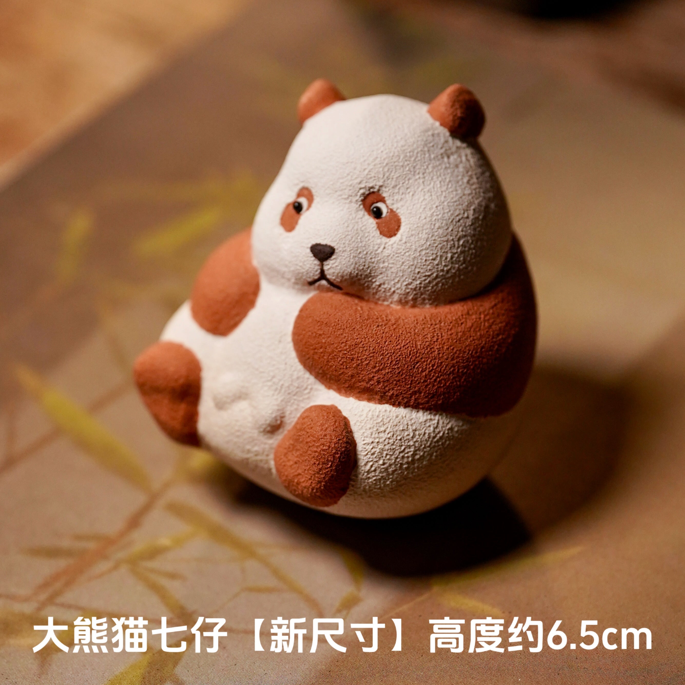Panda flower ceramic tide toy figure from Ming Zisha original handmade Qizai cultural and creative gift gift panda ornaments