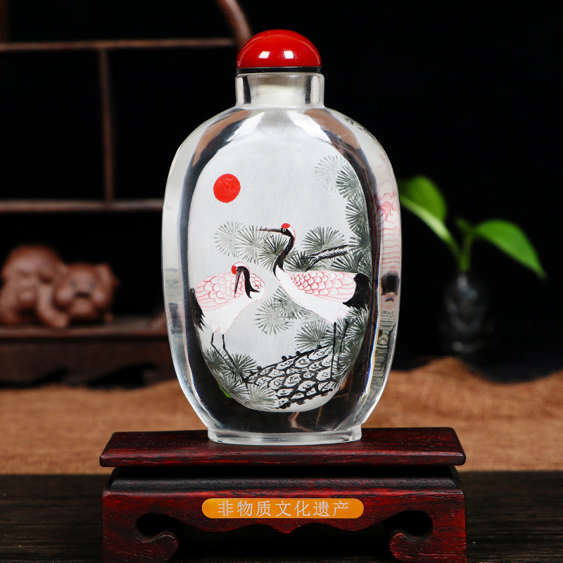 Imperial gifts, hand-painted inner painting snuff bottles, Chinese style characteristic handicraft snuff bottle ornaments, business gifts for foreigners