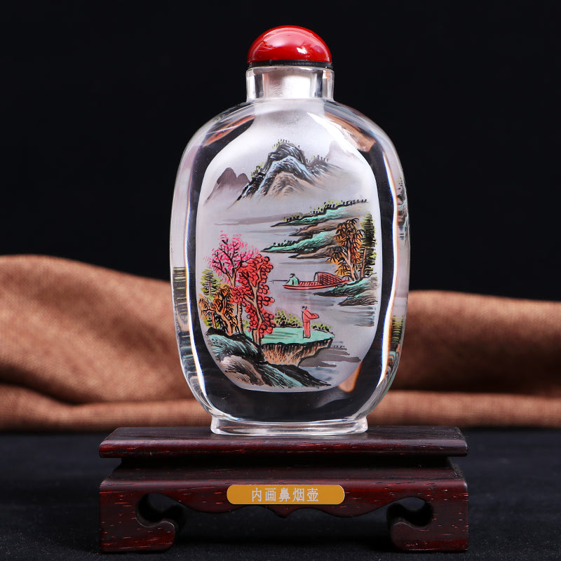 Imperial gifts, hand-painted inner painting snuff bottles, Chinese style characteristic handicraft snuff bottle ornaments, business gifts for foreigners