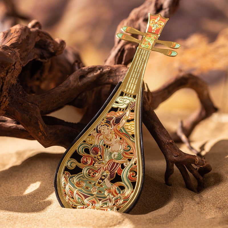 High-end Zhu Bing a Ren Copper X Dunhuang Institute of Fine Arts Dunhuang Feitian Pipa Aromatherapy Box Household Indoor Incense