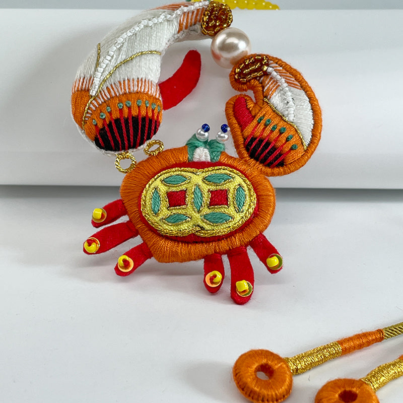 Work is good Year of the Snake handmade DIY gift national style New Year homemade pendant creative embroidery material package from all directions to money