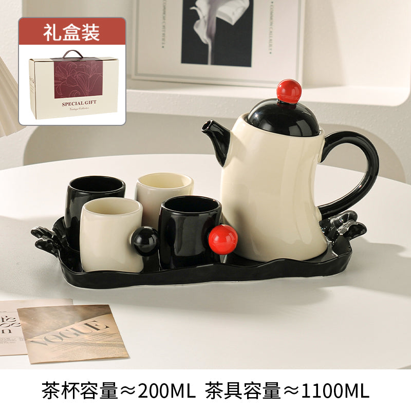 Housewarming gifts, ceramic tea sets, home living room coffee tables, hospitality teapots, cups, sets, high-end gift boxes