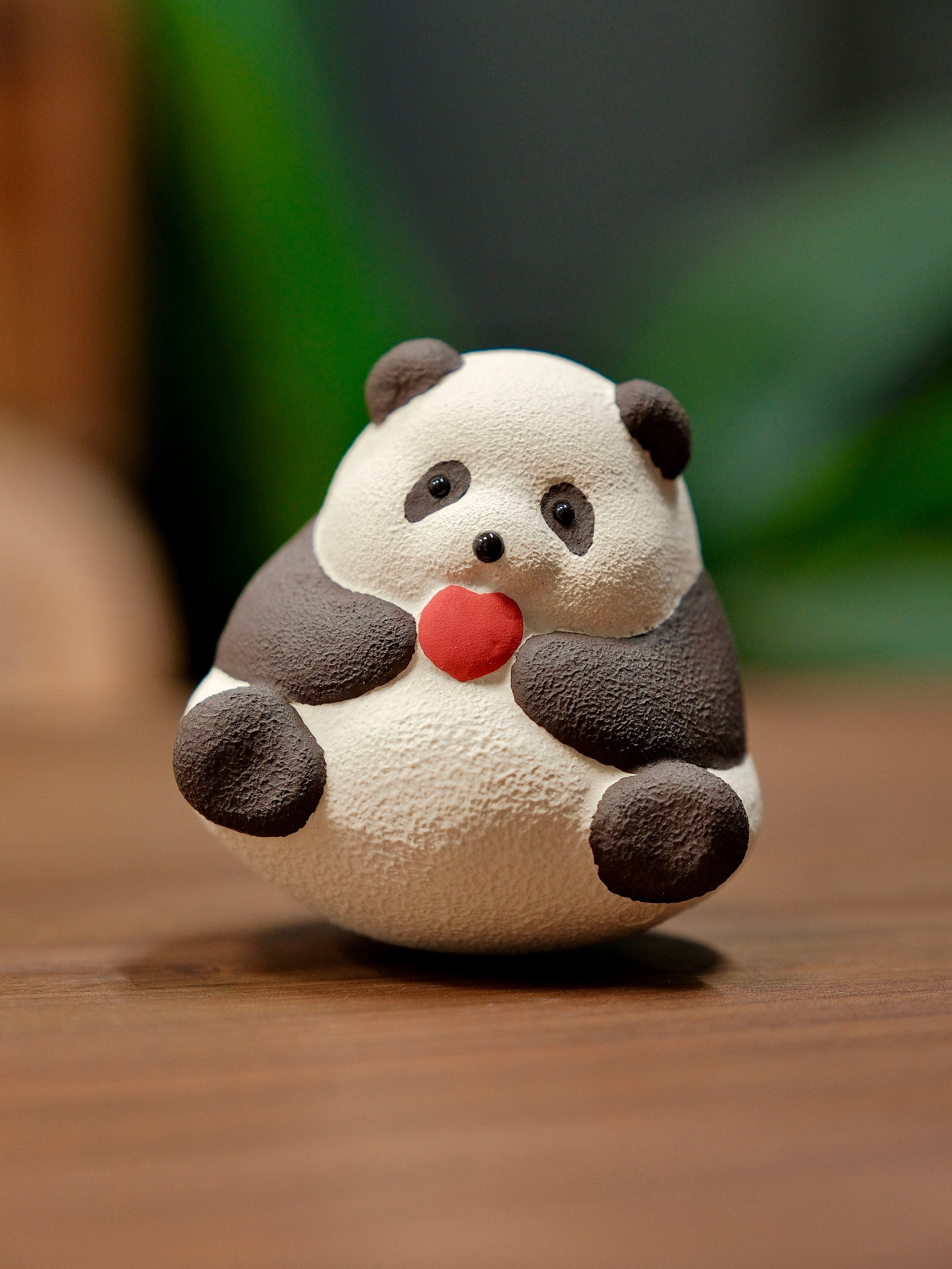 Panda flower ceramic tide toy figure from Ming Zisha original handmade Qizai cultural and creative gift gift panda ornaments