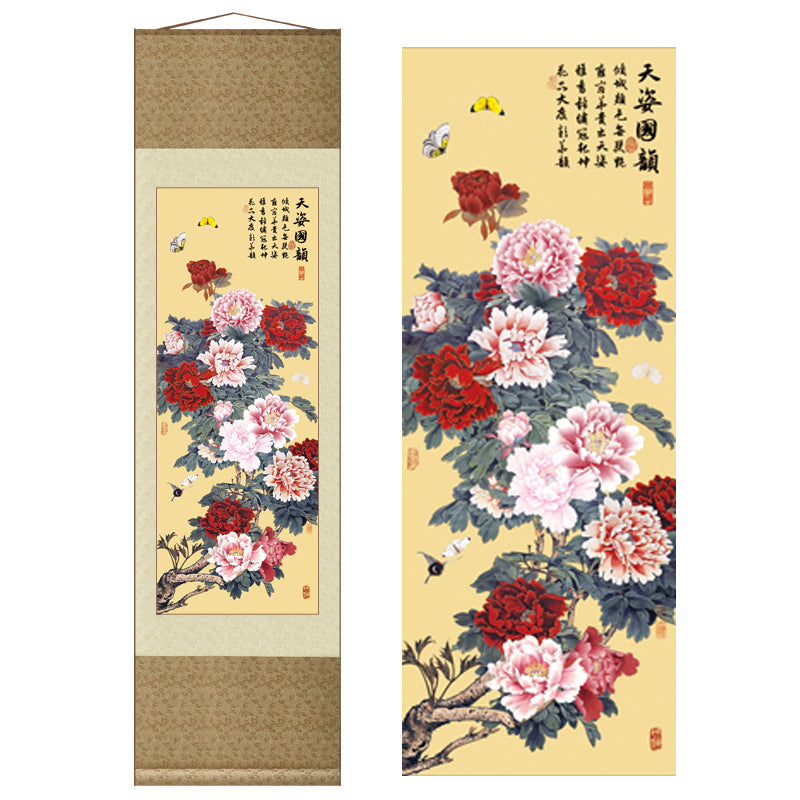 Gifts for foreigners abroad, silk scroll paintings, gifts for foreigners, traditional Chinese Sichuan panda faces