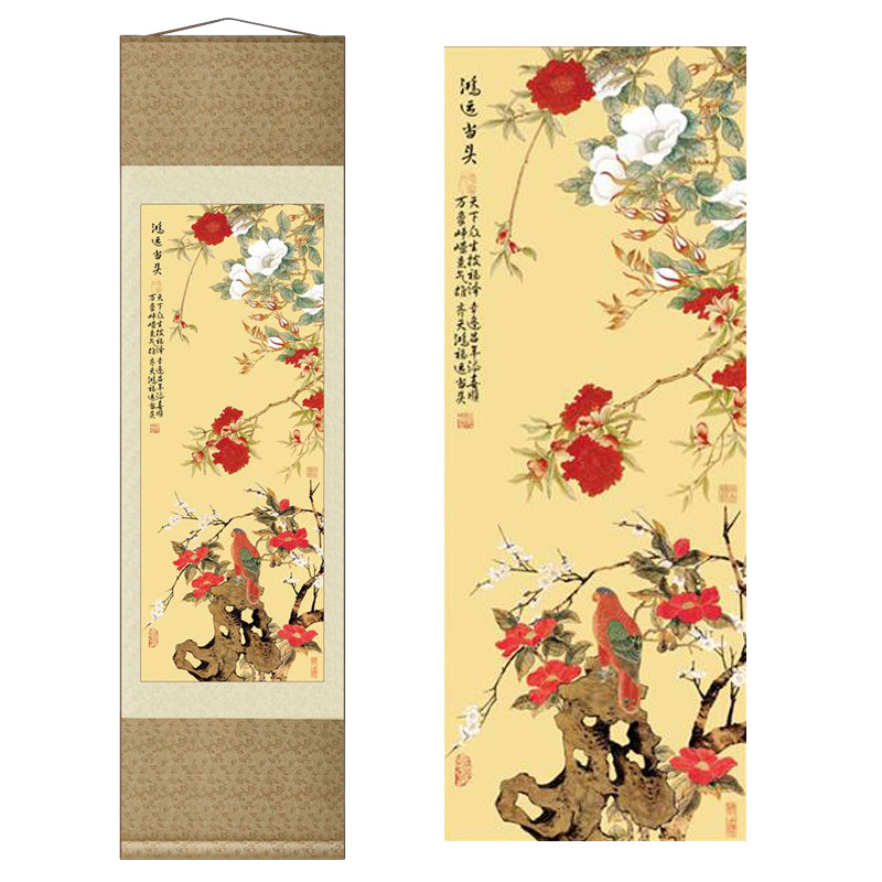 Gifts for foreigners abroad, silk scroll paintings, gifts for foreigners, traditional Chinese Sichuan panda faces
