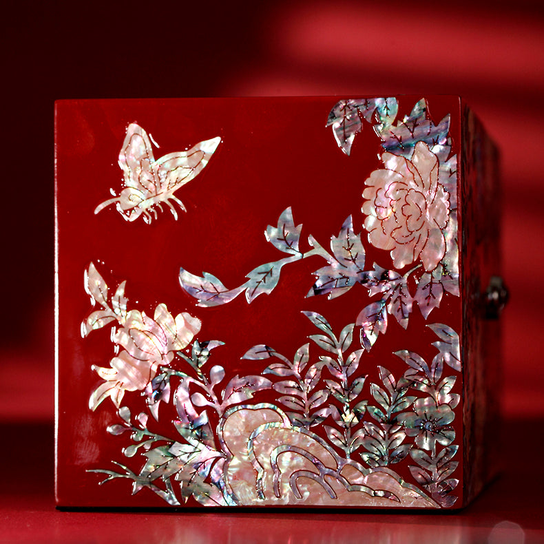 Nine-color deer, luodian lacquerware, traditional inlay handicrafts, gifts, wedding gifts, Chinese style, folio jewelry boxes, national tide