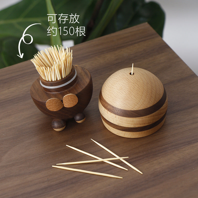 Little Bee Toothpick Box 2025 New Creative Ornament Toothpick Holder Solid Wood Light Luxury Premium Toothpick Jar with High Appearance
