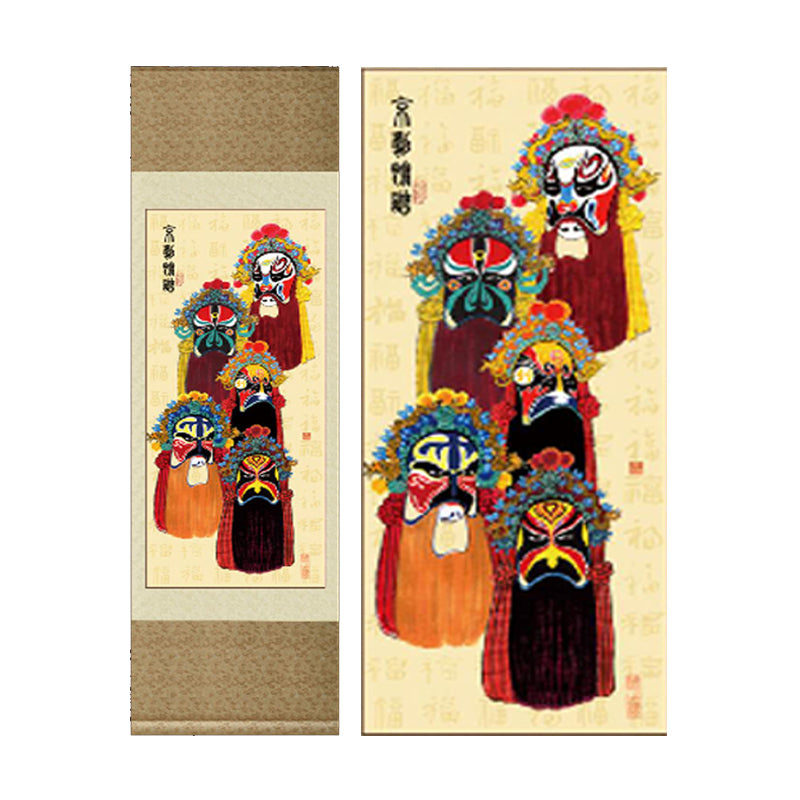 Gifts for foreigners abroad, silk scroll paintings, gifts for foreigners, traditional Chinese Sichuan panda faces