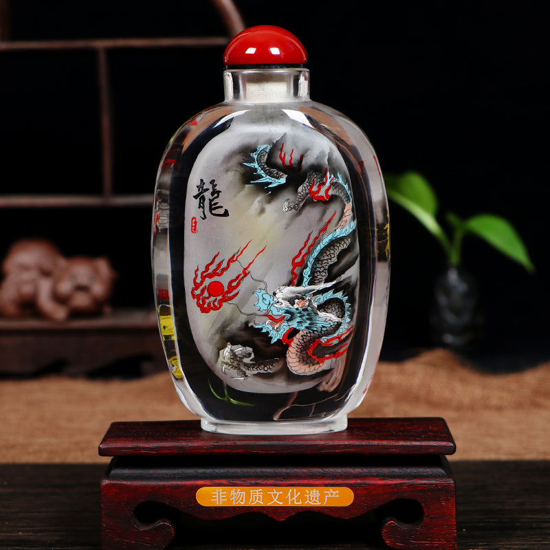 Imperial gifts, hand-painted inner painting snuff bottles, Chinese style characteristic handicraft snuff bottle ornaments, business gifts for foreigners