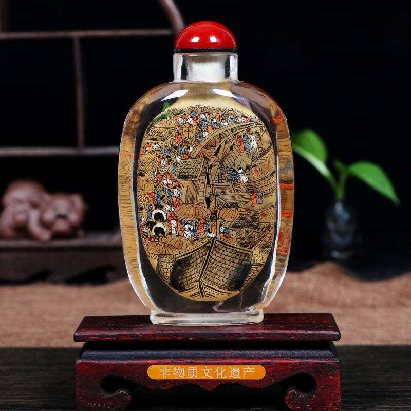Imperial gifts, hand-painted inner painting snuff bottles, Chinese style characteristic handicraft snuff bottle ornaments, business gifts for foreigners