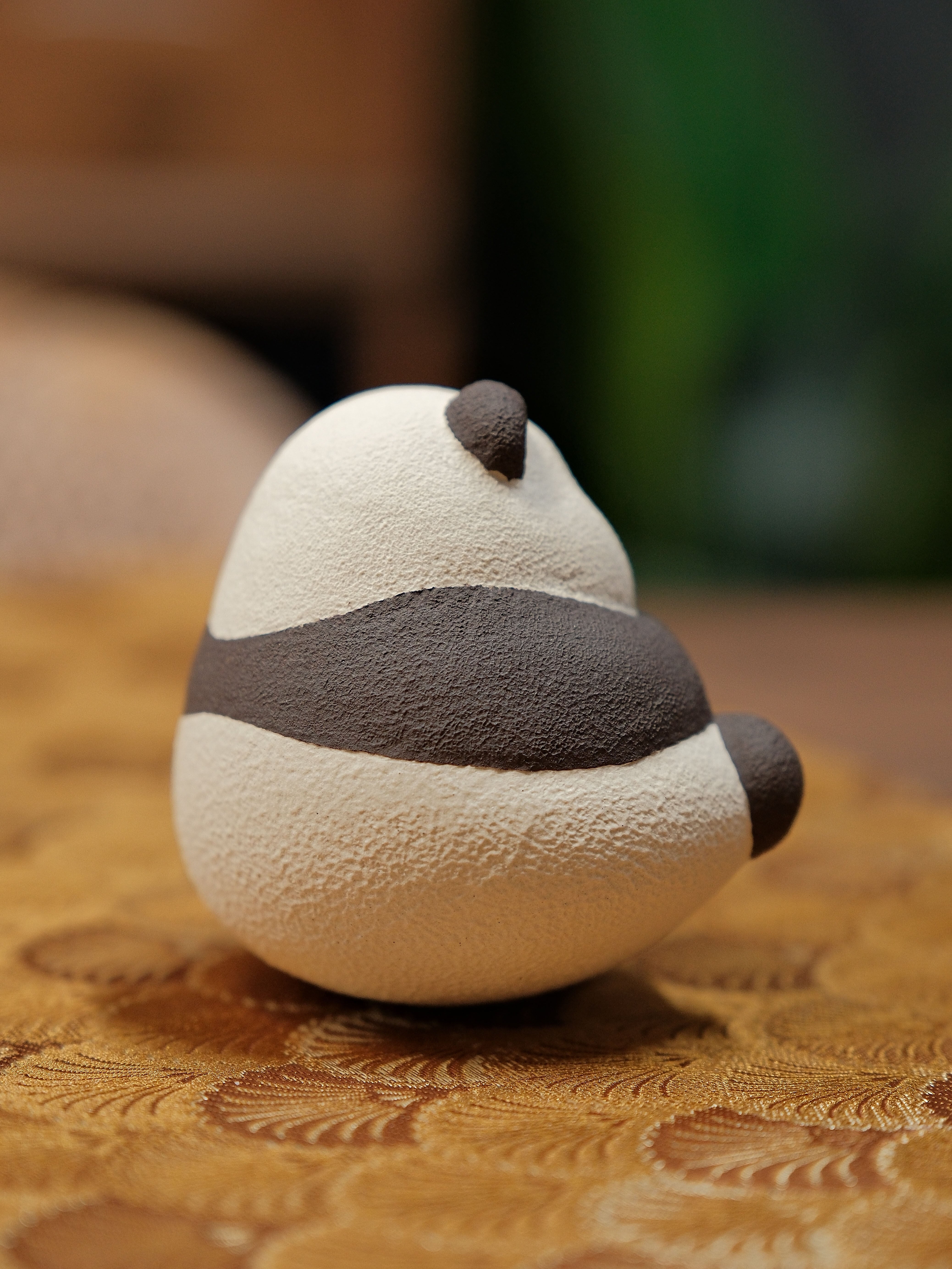 Panda flower ceramic tide toy figure from Ming Zisha original handmade Qizai cultural and creative gift gift panda ornaments