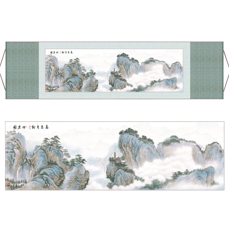 Gifts for foreigners abroad, silk scroll paintings, gifts for foreigners, traditional Chinese Sichuan panda faces