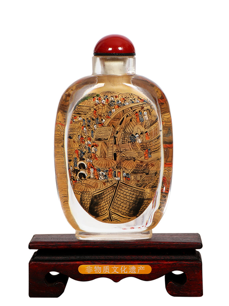 Imperial gifts, hand-painted inner painting snuff bottles, Chinese style characteristic handicraft snuff bottle ornaments, business gifts for foreigners
