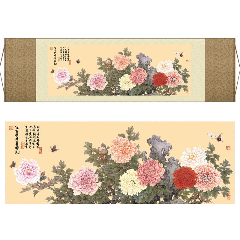 Gifts for foreigners abroad, silk scroll paintings, gifts for foreigners, traditional Chinese Sichuan panda faces