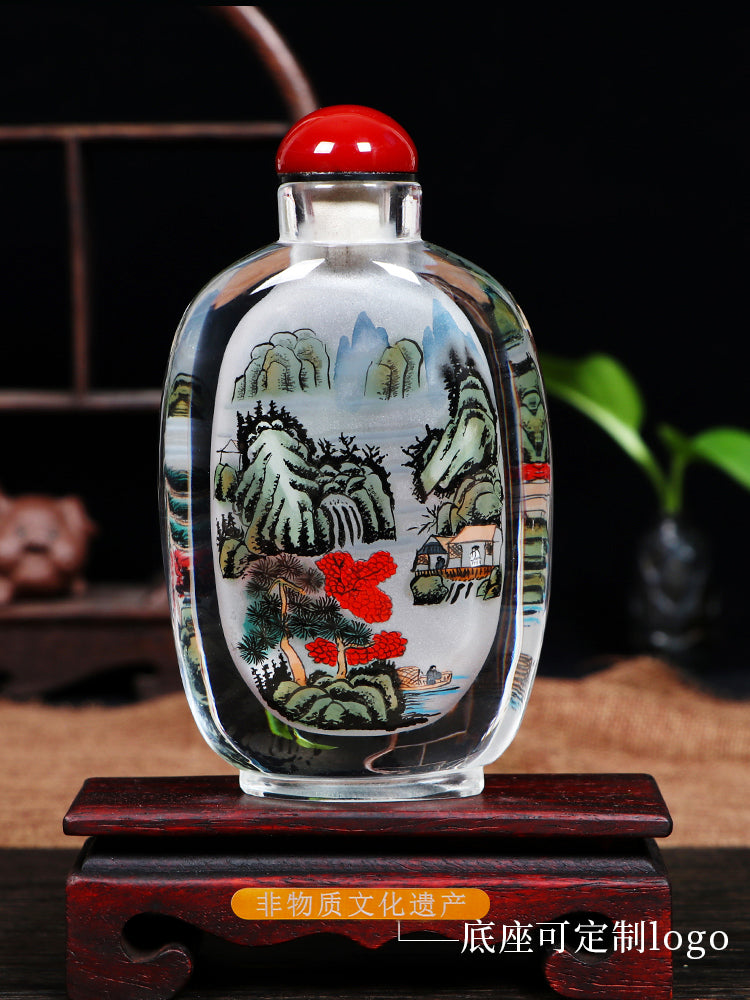 Imperial gifts, hand-painted inner painting snuff bottles, Chinese style characteristic handicraft snuff bottle ornaments, business gifts for foreigners