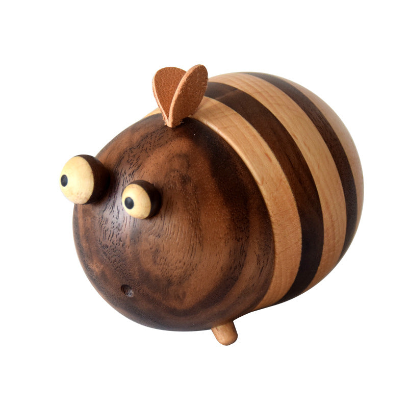 Little Bee Toothpick Box 2025 New Creative Ornament Toothpick Holder Solid Wood Light Luxury Premium Toothpick Jar with High Appearance