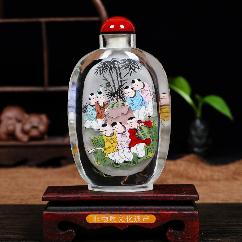 Imperial gifts, hand-painted inner painting snuff bottles, Chinese style characteristic handicraft snuff bottle ornaments, business gifts for foreigners