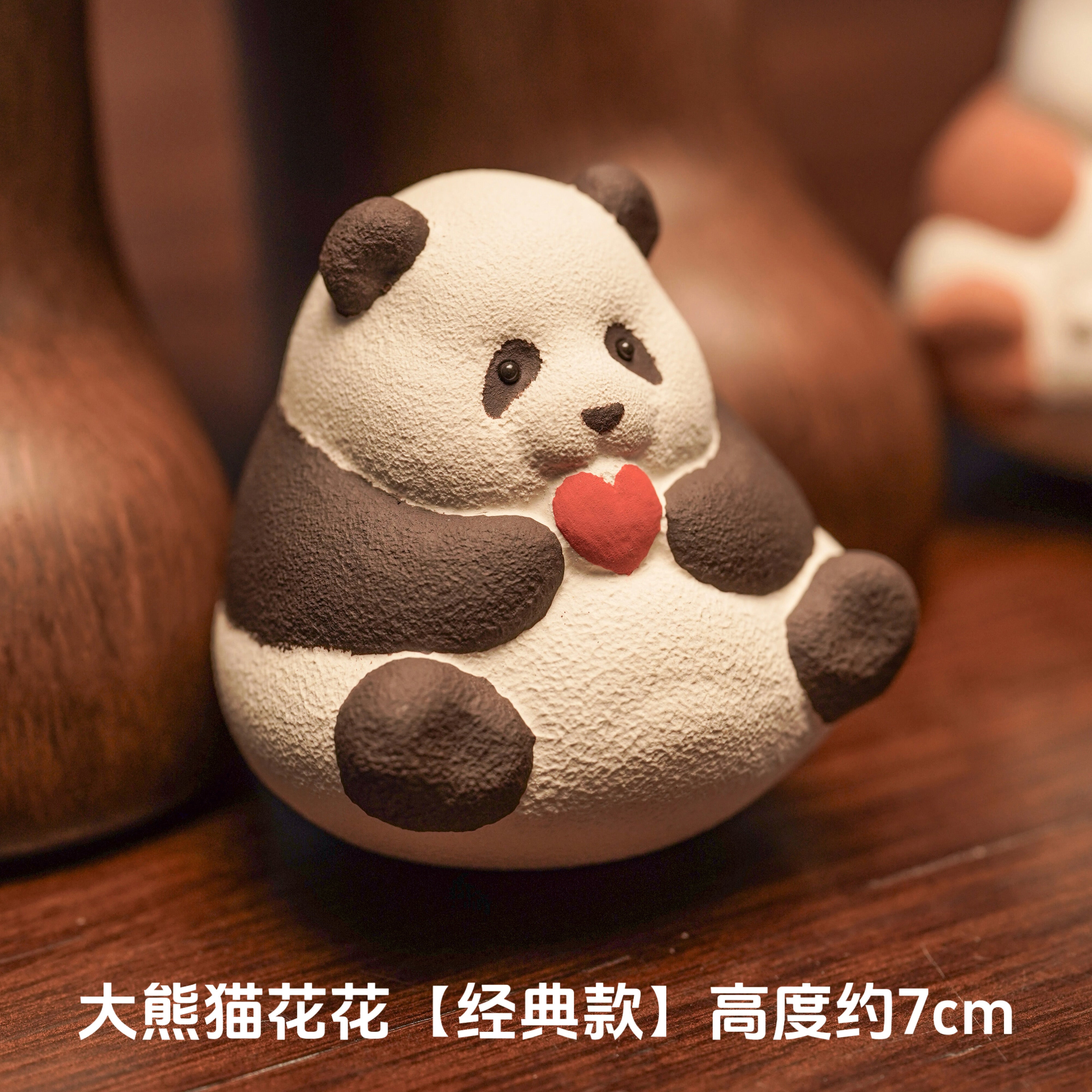Panda flower ceramic tide toy figure from Ming Zisha original handmade Qizai cultural and creative gift gift panda ornaments