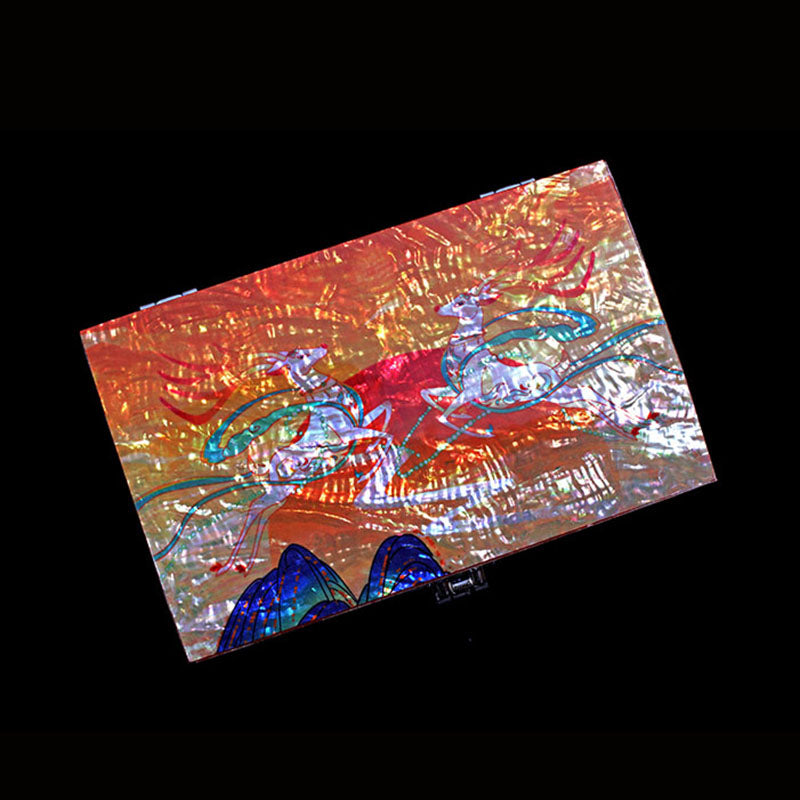 Nine-color deer, luodian lacquerware, traditional inlay handicrafts, gifts, wedding gifts, Chinese style, folio jewelry boxes, national tide
