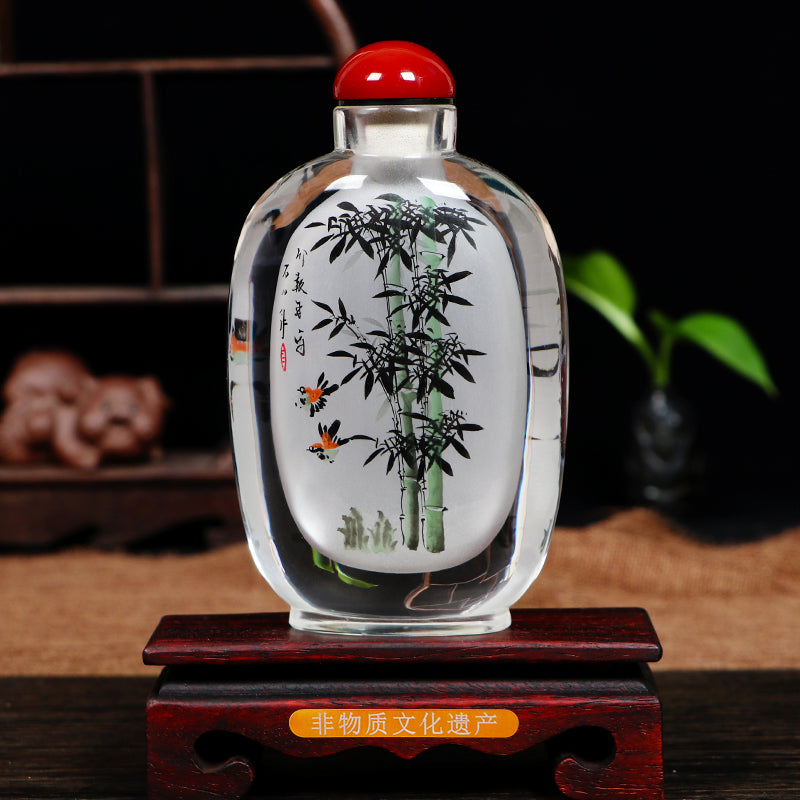 Imperial gifts, hand-painted inner painting snuff bottles, Chinese style characteristic handicraft snuff bottle ornaments, business gifts for foreigners
