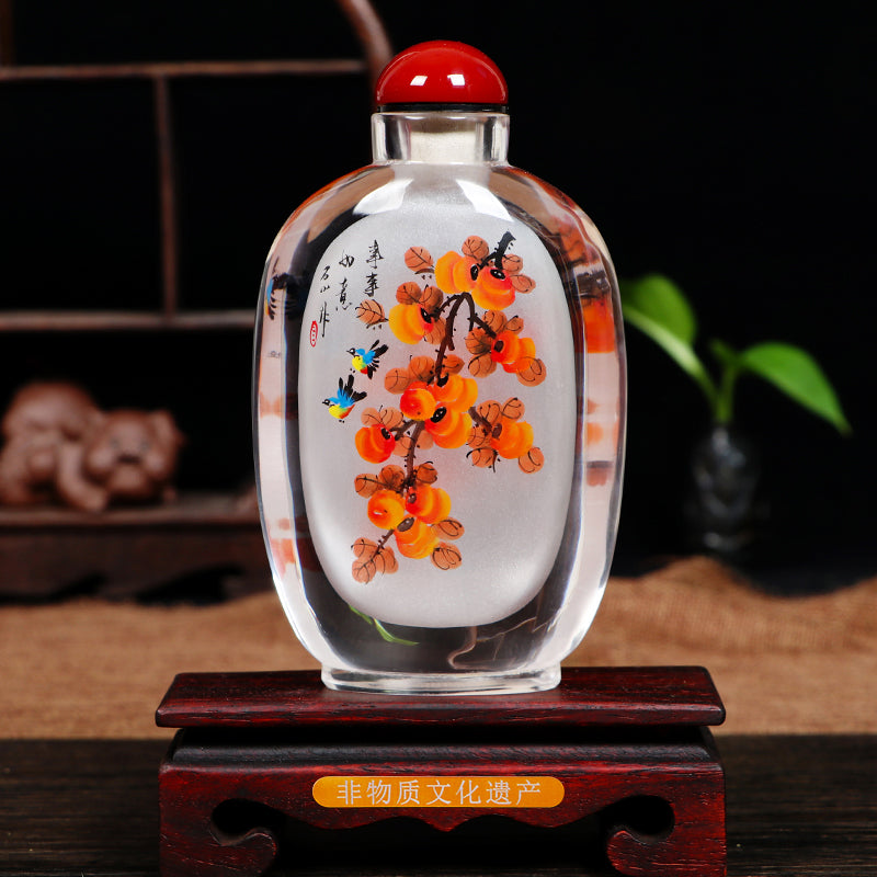 Imperial gifts, hand-painted inner painting snuff bottles, Chinese style characteristic handicraft snuff bottle ornaments, business gifts for foreigners