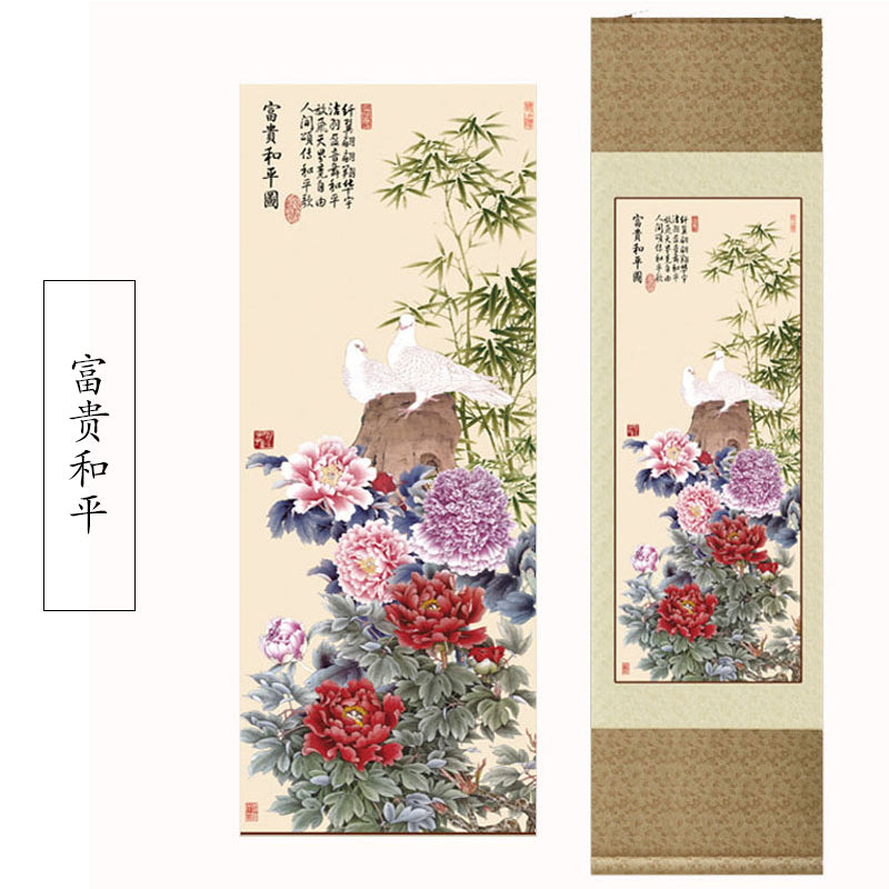 Gifts for foreigners abroad, silk scroll paintings, gifts for foreigners, traditional Chinese Sichuan panda faces