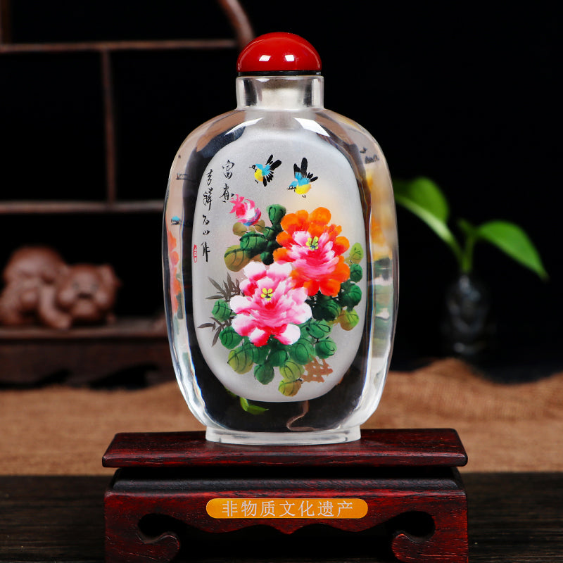 Imperial gifts, hand-painted inner painting snuff bottles, Chinese style characteristic handicraft snuff bottle ornaments, business gifts for foreigners